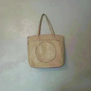 Coach Laura Signature Taupe Large Leather Tote Shoulder Bag